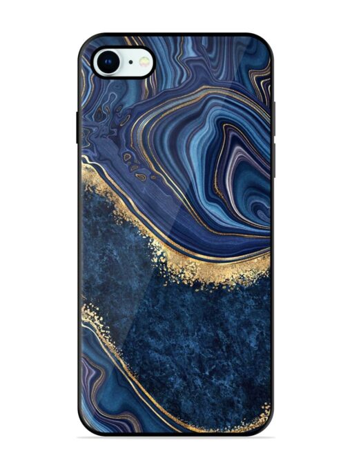 Abstract Background Blue Glossy Metal TPU Phone Cover for Apple Iphone 8 Zapvi