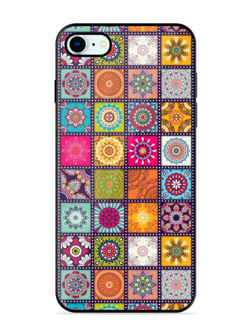 Seamless Pattern Vintage Glossy Metal Phone Cover for Apple Iphone 8 Zapvi