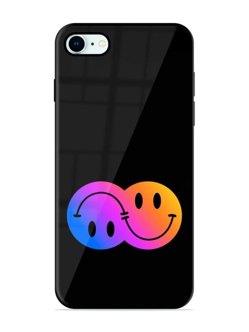 Gradient Smile Art Glossy Metal TPU Phone Cover for Apple Iphone 8 Zapvi