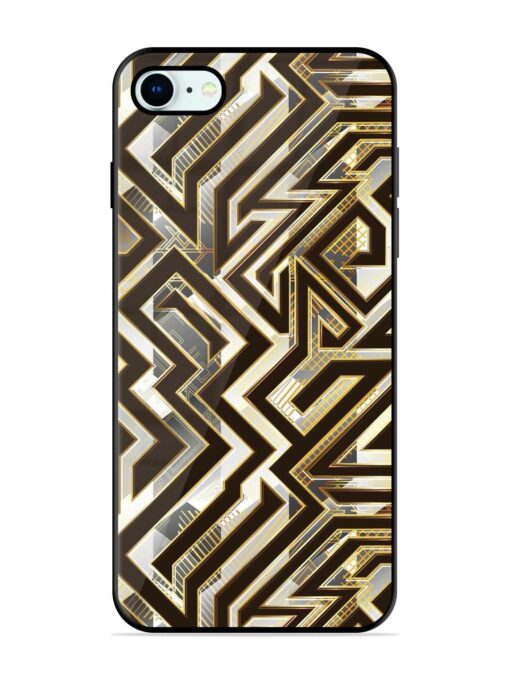 Technology Geometric Seamless Glossy Metal Phone Cover for Apple Iphone 8 Zapvi