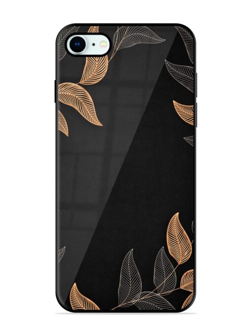 Foliage Art Glossy Metal Phone Cover for Apple Iphone 8