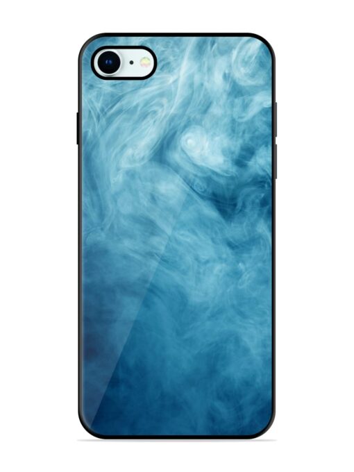 Blue Smoke Art Glossy Metal Phone Cover for Apple Iphone 8 Zapvi