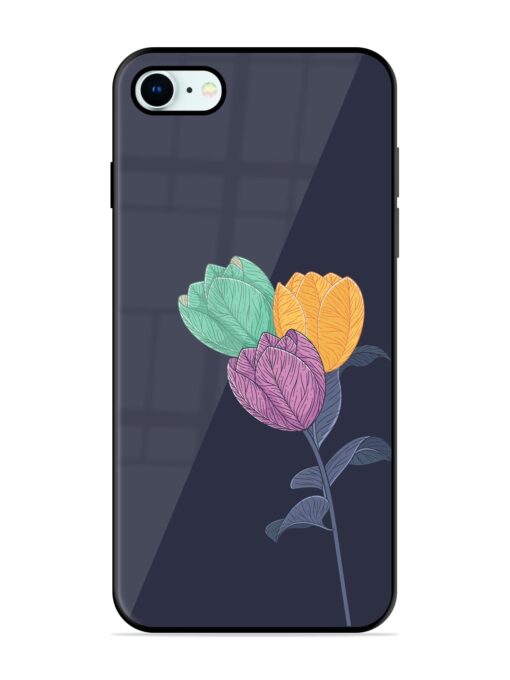 Flower Vector Glossy Metal Phone Cover for Apple Iphone 8 Zapvi