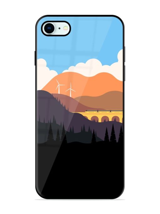 Minimal Mountain Vector Glossy Metal Phone Cover for Apple Iphone 8