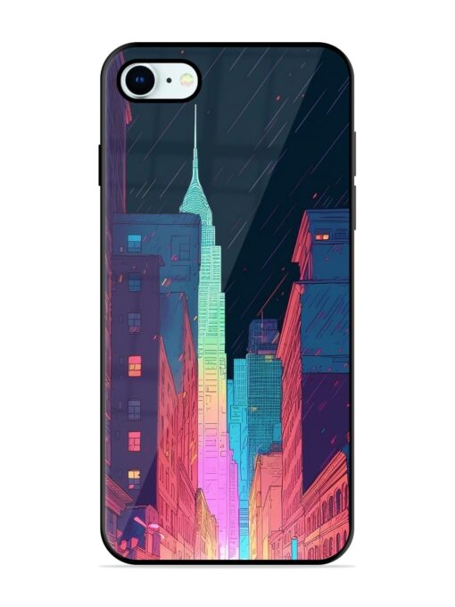 Minimal City Art Glossy Metal Phone Cover for Apple Iphone 8 Zapvi