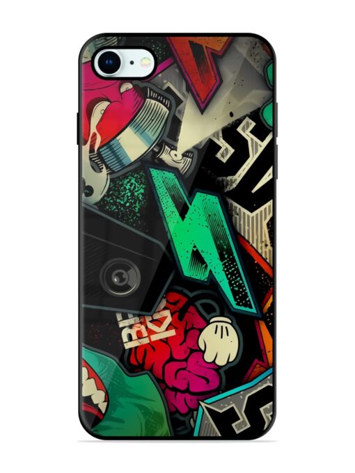 Graffiti Art Glossy Metal Phone Cover for Apple Iphone 8 Zapvi