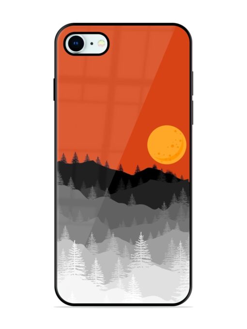 Mountain Lofi Sun Glossy Metal Phone Cover for Apple Iphone 8