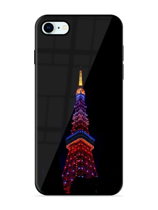 Eiffel Tower Night View Glossy Metal Phone Cover for Apple Iphone 8 Zapvi