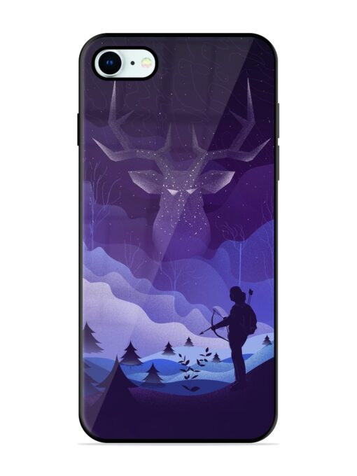 Deer Forest River Glossy Metal Phone Cover for Apple Iphone 8