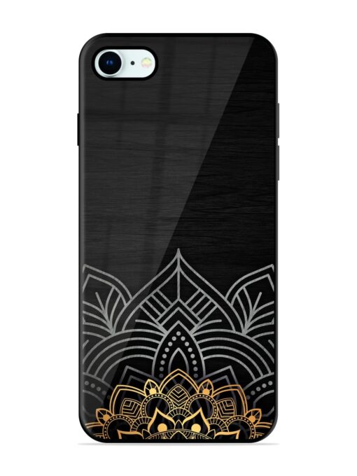 Decorative Golden Pattern Glossy Metal Phone Cover for Apple Iphone 8