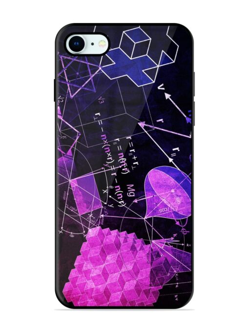 Math Physics Formula Art Glossy Metal Phone Cover for Apple Iphone 8