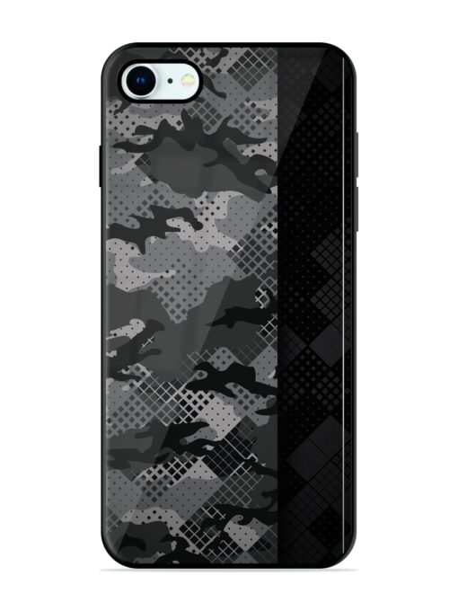 Dark Camouflage Glossy Metal Phone Cover for Apple Iphone 8 Zapvi