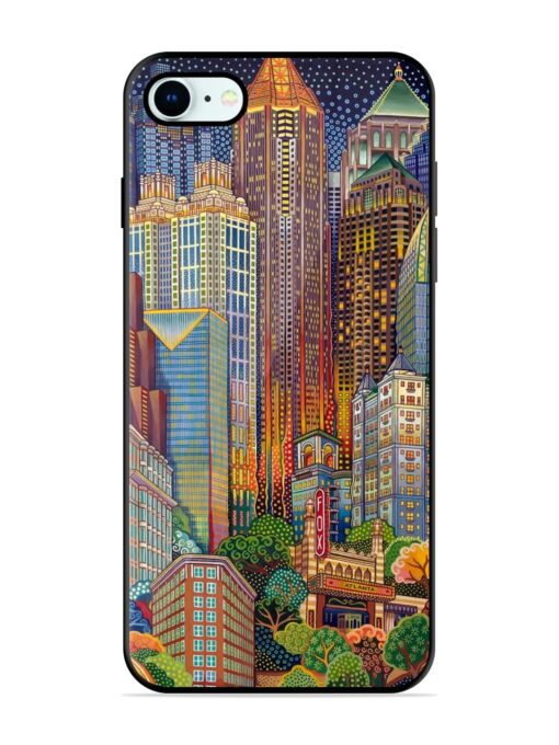 Cityscapes Art Glossy Metal Phone Cover for Apple Iphone 8