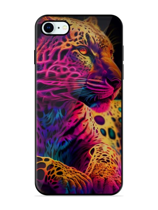 Leopard Art Glossy Metal Phone Cover for Apple Iphone 8 Zapvi