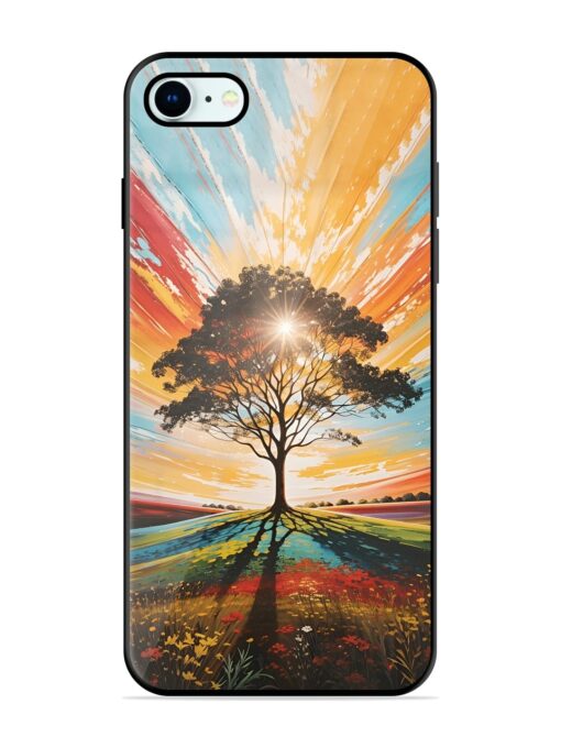 Abstract Tree Colorful Art Glossy Metal Phone Cover for Apple Iphone 8 Zapvi