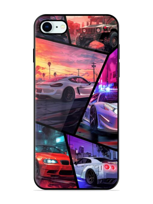 Ride In Pixels Glossy Metal Phone Cover for Apple Iphone 8