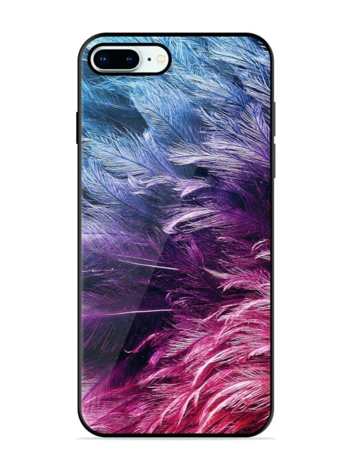 Light Grey Feather Background Glossy Metal Phone Cover for Apple Iphone 8 Plus Zapvi