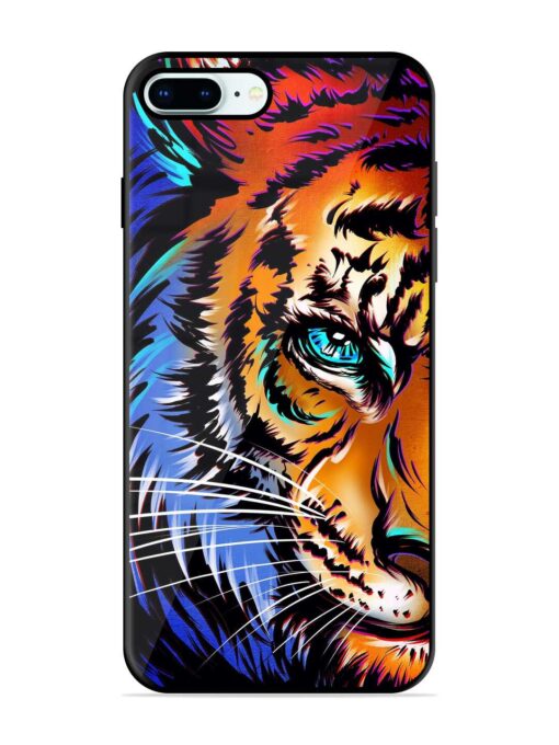 Colorful Lion Art Glossy Metal Phone Cover for Apple Iphone 8 Plus Zapvi