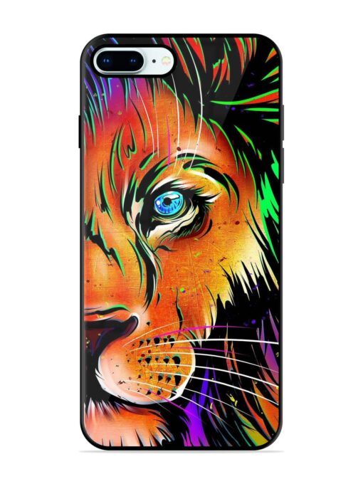 Colorful Lion Design Glossy Metal TPU Phone Cover for Apple Iphone 8 Plus Zapvi