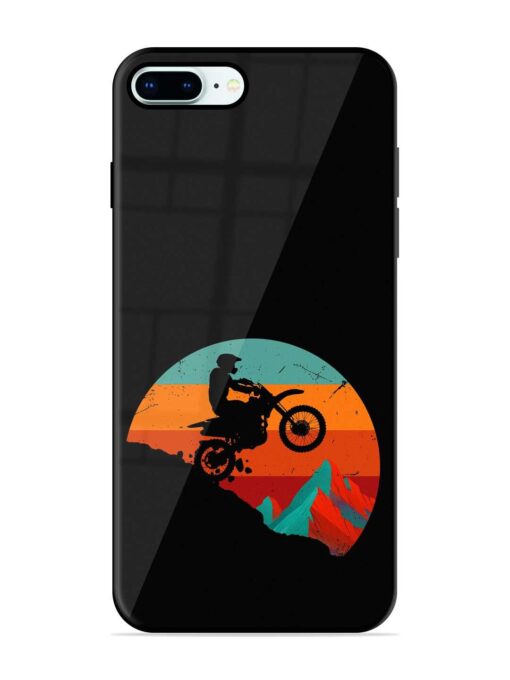 Mountain Bike Glossy Metal Phone Cover for Apple Iphone 8 Plus Zapvi