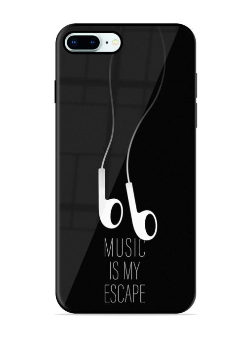 Music Is My Escape Glossy Metal Phone Cover for Apple Iphone 8 Plus