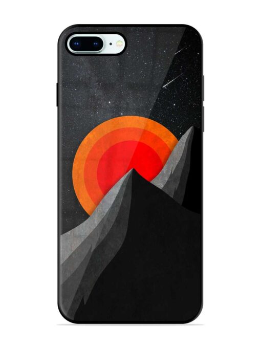 Black Mountain Glossy Metal Phone Cover for Apple Iphone 8 Plus Zapvi