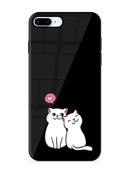 Cat Love Glossy Metal Phone Cover for Apple Iphone 8 Plus Zapvi