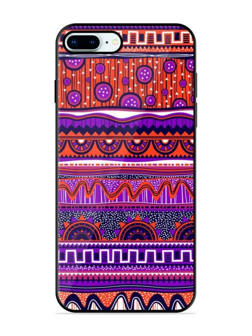 Ethnic Seamless Pattern Glossy Metal TPU Phone Cover for Apple Iphone 8 Plus