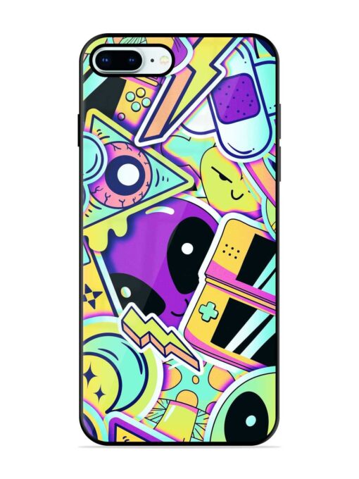 Scratch Art Glossy Metal Phone Cover for Apple Iphone 8 Plus Zapvi