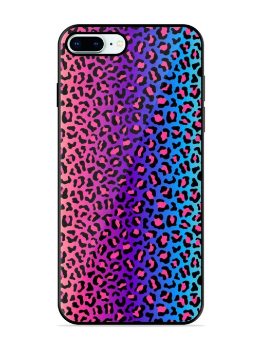 Colorful Leopard Seamless Glossy Metal Phone Cover for Apple Iphone 8 Plus