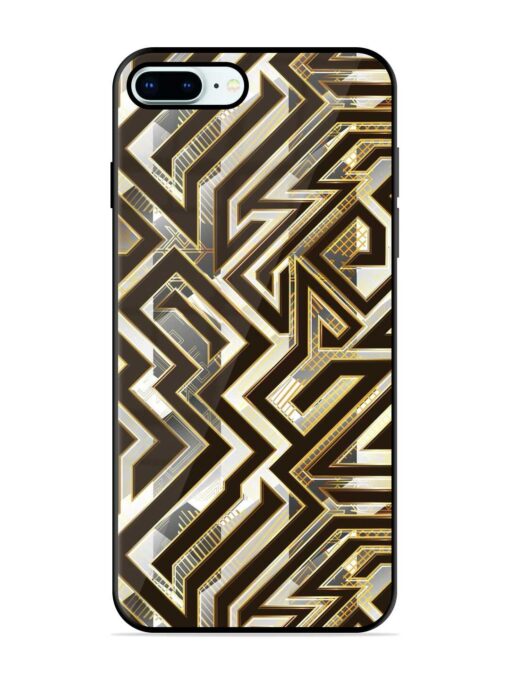 Technology Geometric Seamless Glossy Metal Phone Cover for Apple Iphone 8 Plus