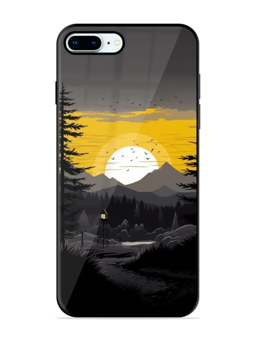 Sunset Vector Glossy Metal Phone Cover for Apple Iphone 8 Plus Zapvi