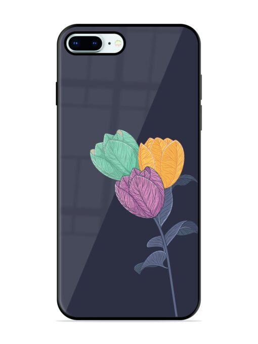 Flower Vector Glossy Metal Phone Cover for Apple Iphone 8 Plus Zapvi