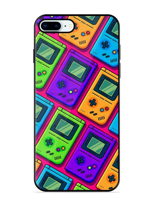 Game Seamless Pattern Glossy Metal Phone Cover for Apple Iphone 8 Plus Zapvi