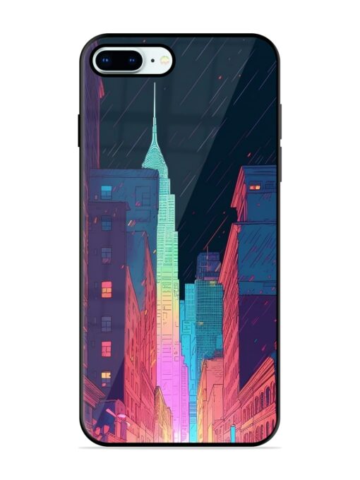 Minimal City Art Glossy Metal Phone Cover for Apple Iphone 8 Plus