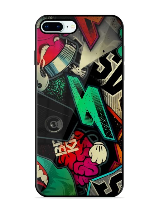 Graffiti Art Glossy Metal Phone Cover for Apple Iphone 8 Plus Zapvi