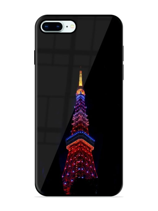 Eiffel Tower Night View Glossy Metal Phone Cover for Apple Iphone 8 Plus