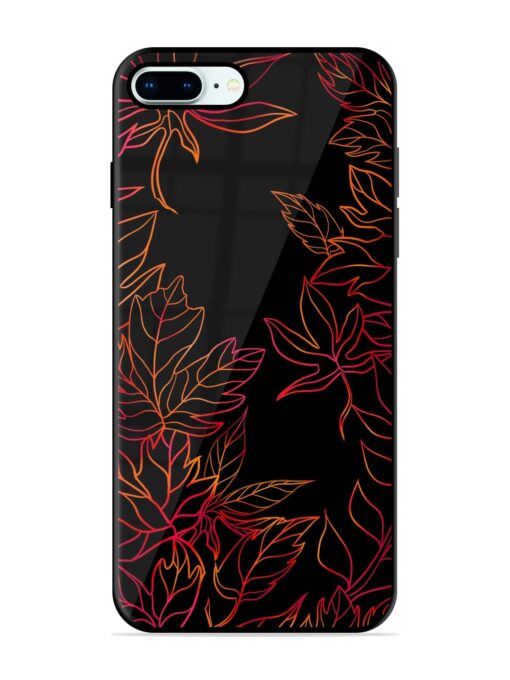 Red Floral Pattern Glossy Metal Phone Cover for Apple Iphone 8 Plus Zapvi