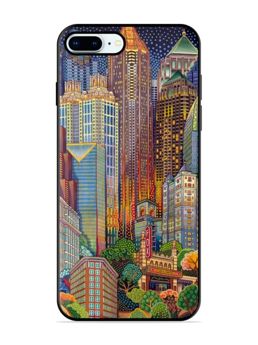 Cityscapes Art Glossy Metal Phone Cover for Apple Iphone 8 Plus Zapvi