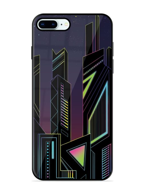 Neon Dreamscape Glossy Metal Phone Cover for Apple Iphone 8 Plus Zapvi