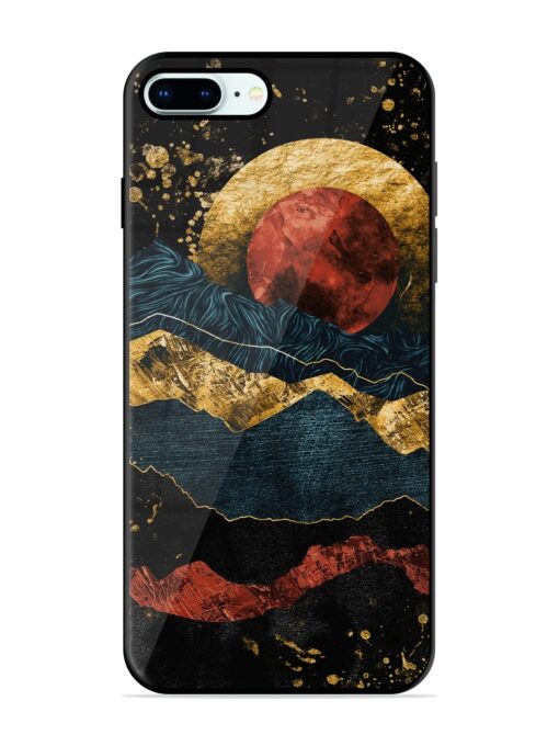 Gold Painting View Glossy Metal Phone Cover for Apple Iphone 8 Plus Zapvi