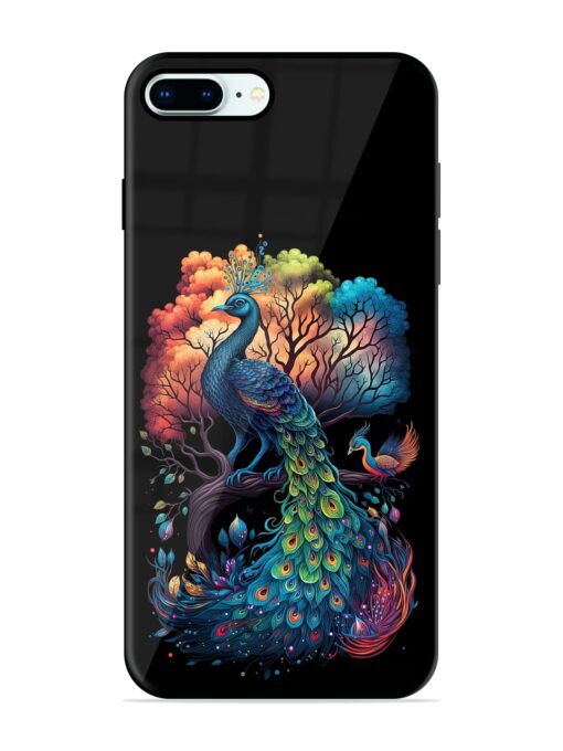 Peacock Tree Art Glossy Metal Phone Cover for Apple Iphone 8 Plus Zapvi