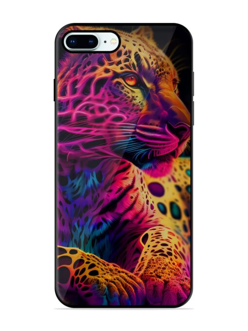 Leopard Art Glossy Metal Phone Cover for Apple Iphone 8 Plus Zapvi