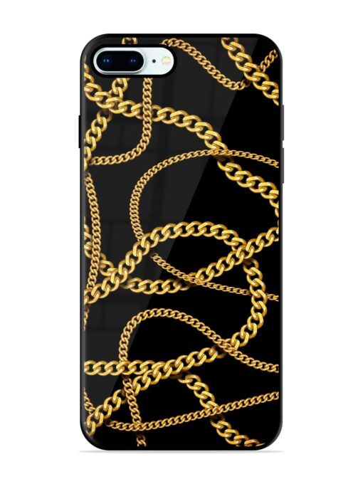 Decorative Golde Chain Glossy Metal Phone Cover for Apple Iphone 8 Plus Zapvi