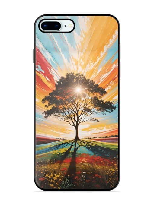 Abstract Tree Colorful Art Glossy Metal Phone Cover for Apple Iphone 8 Plus Zapvi