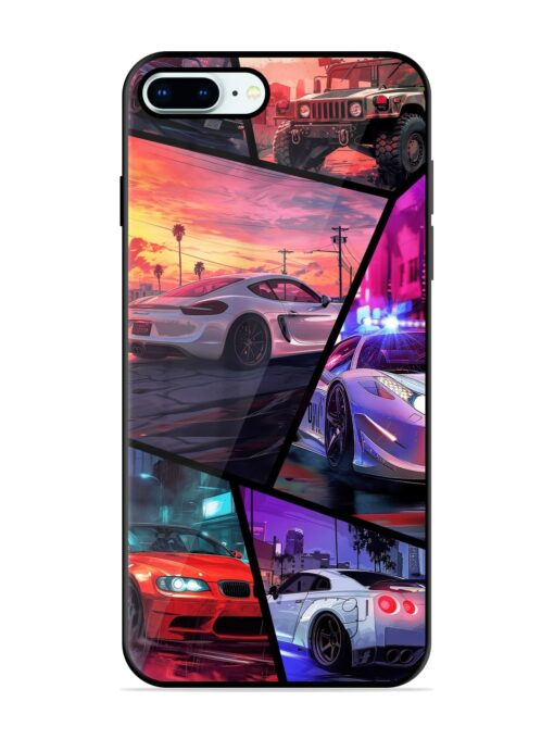 Ride In Pixels Glossy Metal Phone Cover for Apple Iphone 8 Plus Zapvi