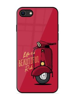 Life Is Beautiful Rides Glossy Metal Phone Cover for Apple Iphone Se (2020)