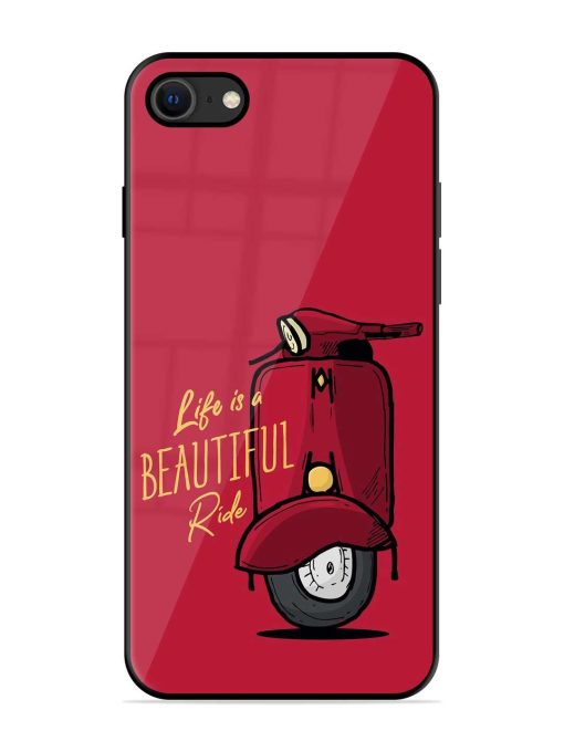 Life Is Beautiful Rides Glossy Metal Phone Cover for Apple Iphone Se (2020)