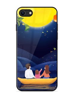 Happy Family And Beautiful View Glossy Metal Phone Cover for Apple Iphone Se (2020)