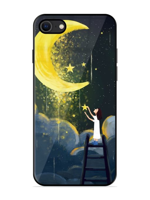 Moonlight Healing Night Illustration Glossy Metal TPU Phone Cover for Apple Iphone Se (2020) Zapvi